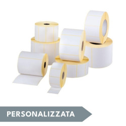 ROTOLO ETICHETTE TERMICA PER STAMPANTI TERMICHE | ADESIVO PERMANENTE | PERSONALIZZATA MIN. 100 ROTOLI
