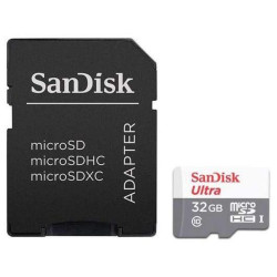 SCHEDA SANDISK ULTRA MICRO SDHC DA 32 GB UHS-I U1 CLASSE 10 100 MB/S + ADATTATORE SD