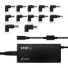 CARICABATTERIE UNIVERSALE AUTOMATICO MULTITENSIONE PER LAPTOP AISENS DA 90W CON 9 CONNETTORI + USB-A QC 3.0 - NERO