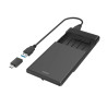 BOX ESTERNO HAMA ESSENTIAL PER SSD E HDD DA 2,5" - CAVO USB-A DA 50 CM - VELOCITÀ FINO A 5 GBPS - ADATTATORE USB-C - 13,3 X 8,7 