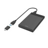 BOX ESTERNO HAMA ESSENTIAL PER SSD E HDD DA 2,5" - CAVO USB-A DA 50 CM - VELOCITÀ FINO A 5 GBPS - ADATTATORE USB-C - 13,3 X 8,7 