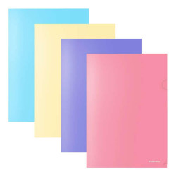 CARTELLE PORTADODUMENTI ERICHKRAUSE FIZZY PASTEL - FORMATO A4 OPACHE - COLORI ASSORTITI