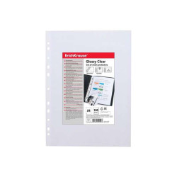 BUSTE PORTALISTINO A4 | 100 BUSTE | 60 MICRON | 11 FORI | FINITURA LUCIDA | TRASPARENTE