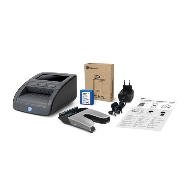 RILEVATORE DI BANCONOTE FALSE SAFESCAN 155-S - RILEVATORE AUTOMATICO DI BANCONOTE FALSE - BATTERIA E IMPILATORE INCLUSI - CONTRO
