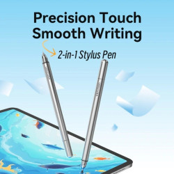 PENNA DIGITALE VENTION 2 IN 1 PER TABLET E SMARTPHONE - MAGNETICA - ALLUMINIO - DOPPIA PUNTA SOSTITUIBILE - 8,9X146,5 MM - GRIGI