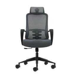 SEDIA DA UFFICIO ERGONOMICA OQONOS CHERG 005 CON POGGIATESTA CERVICALE REGOLABILE, SCHIENALE IN RETE TRASPIRANTE, PISTONE A GAS 