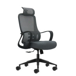 SEDIA DA UFFICIO ERGONOMICA OQONOS CHERG 005 CON POGGIATESTA CERVICALE REGOLABILE, SCHIENALE IN RETE TRASPIRANTE, PISTONE A GAS 
