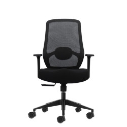SEDIA DA UFFICIO ERGONOMICA OQONOS CHERG 001 CON SUPPORTO LOMBARE REGOLABILE IN ALTEZZA E PROFONDITÀ, SCHIENALE IN RETE TRASPIRA