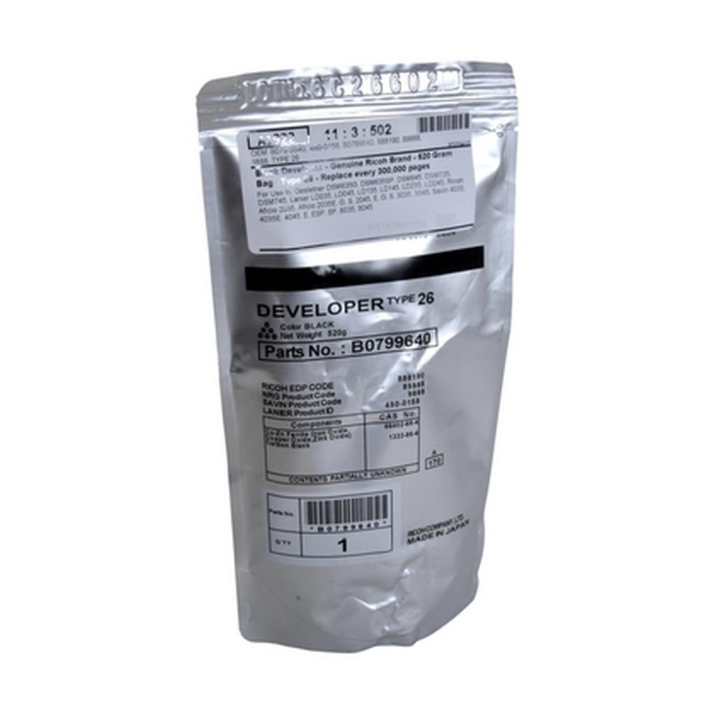 DEVELOPER ORIGINALE RICOH (TYPE26, B0799640) (1X520G) AFICIO 2035 (300K)
