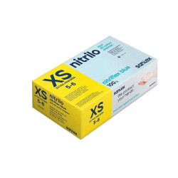 SANTEX NITRIFLEX BLUE CONFEZIONE DA 100 GUANTI DA VISITA IN NITRILE TAGLIA XS - 3,5 GRAMMI - SENZA POLVERE - SENZA LATTICE - NON