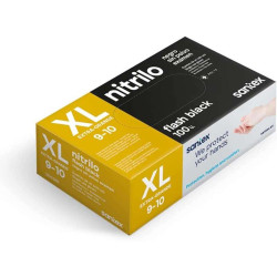 GUANTI IN NITRILE SANTEX FLASH BLACK, CONFEZIONE DA 100, TAGLIA XL - 6 GRAMMI - SENZA POLVERE - SENZA LATTICE - NON STERILI - NE