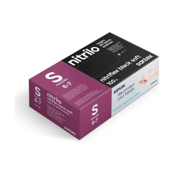 GUANTI IN NITRILE TAGLIA S SANTEX PACK (100PZ) SENZA POLVERE - SENZA LATTICE - AMBIDESTRO - NON STERILE - COLORE NERO