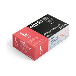 GUANTI IN NITRILE TAGLIA L SANTEX PACK (100PZ) SENZA POLVERE - SENZA LATTICE - AMBIDESTRO - NON STERILE - COLORE NERO