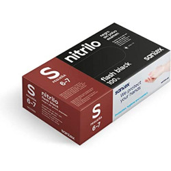 GUANTI IN NITRILE TAGLIA S SANTEX PACK (100PZ) 6 GR. - SENZA POLVERE - SENZA LATTICE - AMBIDESTRO - NON STERILE - COLORE NERO