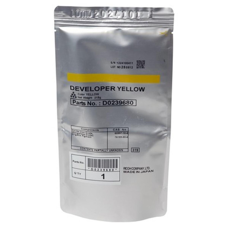 DEVELOPER ORIGINALE (D023-9680) PER RICOH AFICIO MP C2800 | 240K | GIALLO