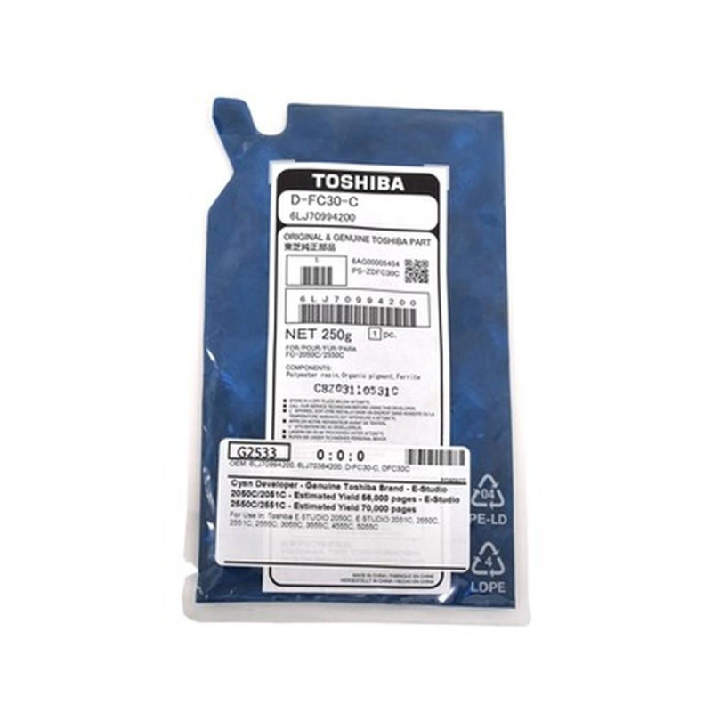 DEVELOPER ORIGINALE (6LJ70994200, 6LJ70384200, D-FC30-C) TOSHIBA 2050C | CIANO