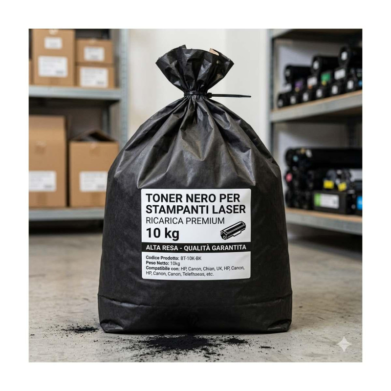 SACCONE TONER NERO 20KG PER BROTHER TN243, TN247, TN421