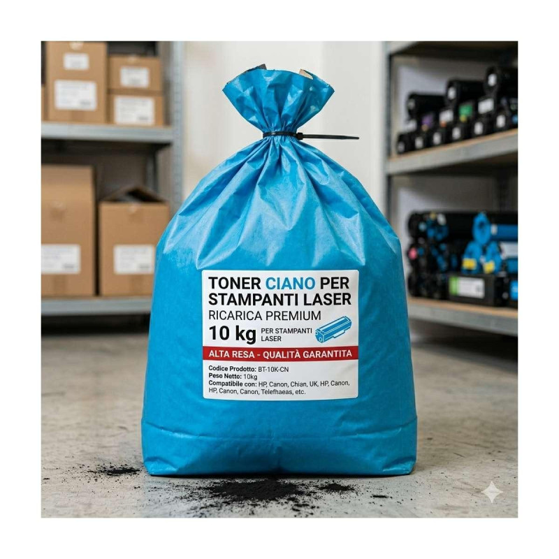 SACCONE TONER CIANO 10KG PER BROTHER TN243, TN247, TN421