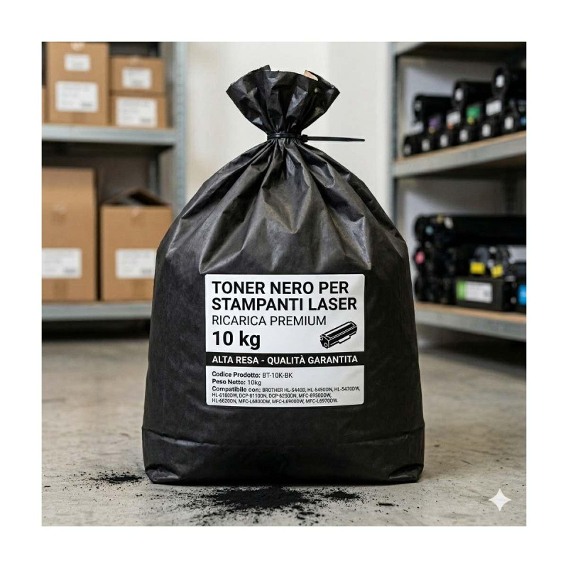 TONER IN SACCO DA 20KG PER BROTHER TN2420, TN2510
