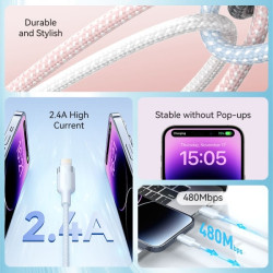 CAVO VENTION DA USB-A A LIGHTNING 2.4A - 2 M - INTRECCIATO - BIANCO