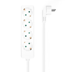 AISENS MULTIPRESA DA 4 PRESE SENZA INTERRUTTORE CON CAVO 3×1.5MM2 - 1.4M - COLORE BIANCO