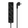 AISENS MULTIPRESA DA 4 PRESE SENZA INTERRUTTORE CON CAVO 3×1.5MM2 - 1.4M - COLORE NERO