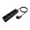 AISENS MULTIPRESA DA 4 PRESE SENZA INTERRUTTORE CON CAVO 3×1.5MM2 - 1.4M - COLORE NERO