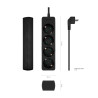 AISENS MULTIPRESA DA 4 PRESE SENZA INTERRUTTORE CON CAVO 3×1.5MM2 - 1.4M - COLORE NERO