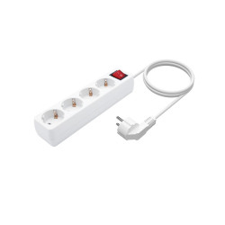 CIABATTA MULTIPRESA AISENS 4 PRESE CON INTERRUTTORE CON CAVO 3×1,5MM2 - 1,4M - COLORE BIANCO