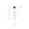 CIABATTA MULTIPRESA AISENS 4 PRESE CON INTERRUTTORE CON CAVO 3×1,5MM2 - 1,4M - COLORE BIANCO