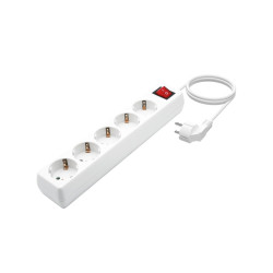 AISENS MULTIPRESA AISENS 5 PRESE CON INTERRUTTORE CON CAVO 3×1,5MM2 - 1,4M - COLORE BIANCO