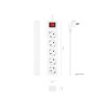 AISENS MULTIPRESA AISENS 5 PRESE CON INTERRUTTORE CON CAVO 3×1,5MM2 - 1,4M - COLORE BIANCO