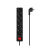 AISENS MULTIPRESA AISENS 5 PRESE CON INTERRUTTORE CON CAVO 3×1,5MM2 - 1,4M - COLORE NERO