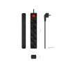 AISENS MULTIPRESA AISENS 5 PRESE CON INTERRUTTORE CON CAVO 3×1,5MM2 - 1,4M - COLORE NERO