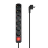 AISENS MULTIPRESA AISENS DA 6 USCITE CON INTERRUTTORE CON CAVO 3×1,5MM2 - 1,4M - COLORE NERO