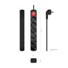 AISENS MULTIPRESA AISENS DA 6 USCITE CON INTERRUTTORE CON CAVO 3×1,5MM2 - 1,4M - COLORE NERO