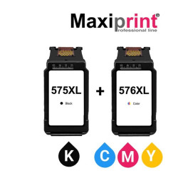 Maxiprint Multipack XL (PG-575XL + CL-576XL) Compatibile | Canon PIXMA TR4750i | K+CMY