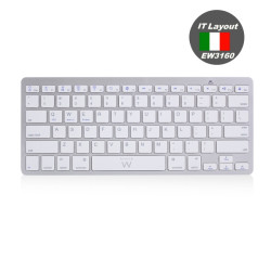 TASTIERA DA VIAGGIO EWENT - MODALITÀ DI RISPARMIO ENERGETICO - BLUETOOTH 3.0 - LAYOUT QWERTY ITALIANO - ARGENTO