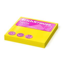 BLOCCO DI 100 POST-IT ERICHKRAUSE 75X75MM - RIMOVIBILI - GIALLO NEON