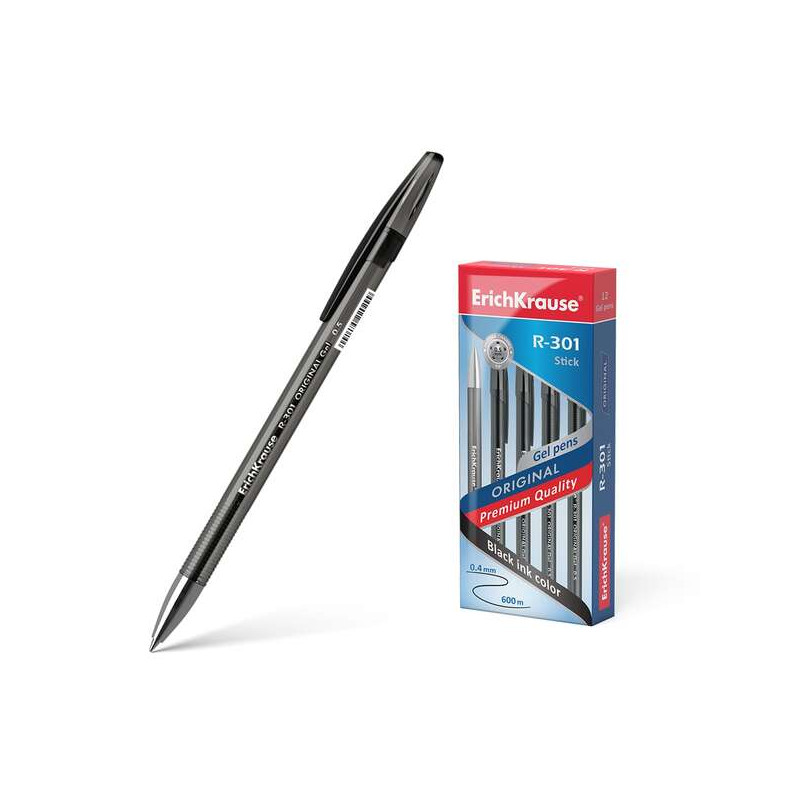 PENNA A GEL ERICHKRAUSE R-301 ORIGINAL - PUNTA DA 0,5 MM - TRATTO DA 0,4 MM | NERO