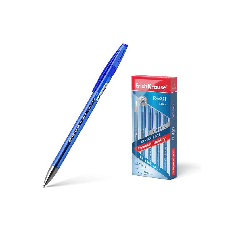 PENNA A GEL ERICHKRAUSE R-301 ORIGINAL - PUNTA DA 0,5 MM - TRATTO DA 0,4 MM | BLU
