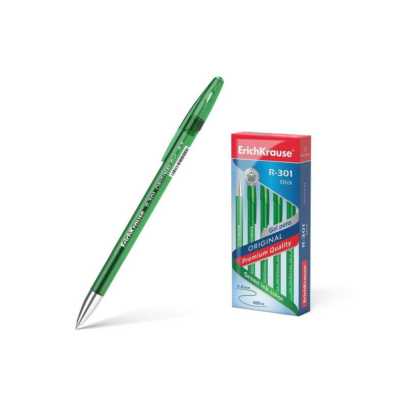 PENNA A GEL ERICHKRAUSE R-301 ORIGINAL - PUNTA DA 0,5 MM - TRATTO DA 0,4 MM | VERDE
