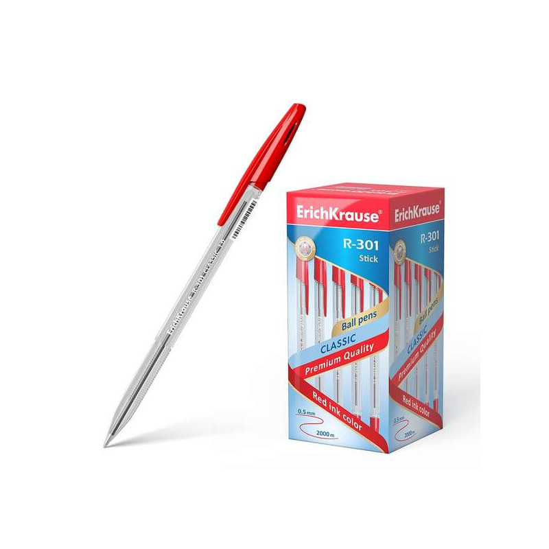 PENNA A SFERA ERICHKRAUSE R-301, PUNTA DA 1,0 MM - TRATTO DA 0,5 MM - ROSSO