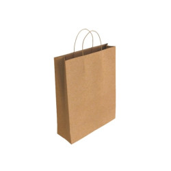 SACCHETTO DI CARTA KRAFT BISMARK - DIMENSIONI: 37X12X27 CM - MARRONE