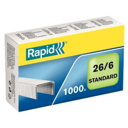 CONFEZIONE RAPID COMFORT DA 1000 PUNTI METALLICI 26/6 - FINO A 20 FOGLI - FILO FLESSIBILE ZINCATO - GAMBO DA 6 MM
