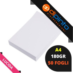 CARTA FOTOGRAFICA LUCIDA FORMATO A4 180GR 50 FOGLI