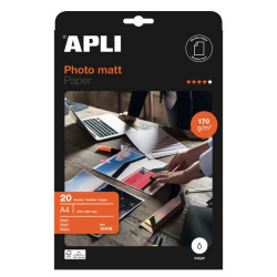 CARTA FOTOGRAFICA APLI OPACA A4, 170 G/M², 20 FOGLI