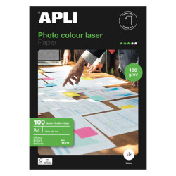 CARTA FOTOGRAFICA LASER A COLORI APLI A4, 160 G/M², 100 FOGLI