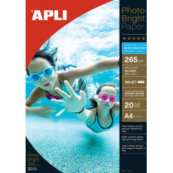 CARTA FOTOGRAFICA IMPERMEABILE APLI PHOTOBRIGHT A4, 265 G/M², 20 FOGLI