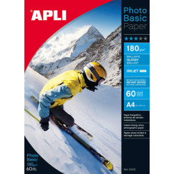 CARTA FOTOGRAFICA PHOTOBASIC APLI A4, 180 G/M², 60 FOGLI
